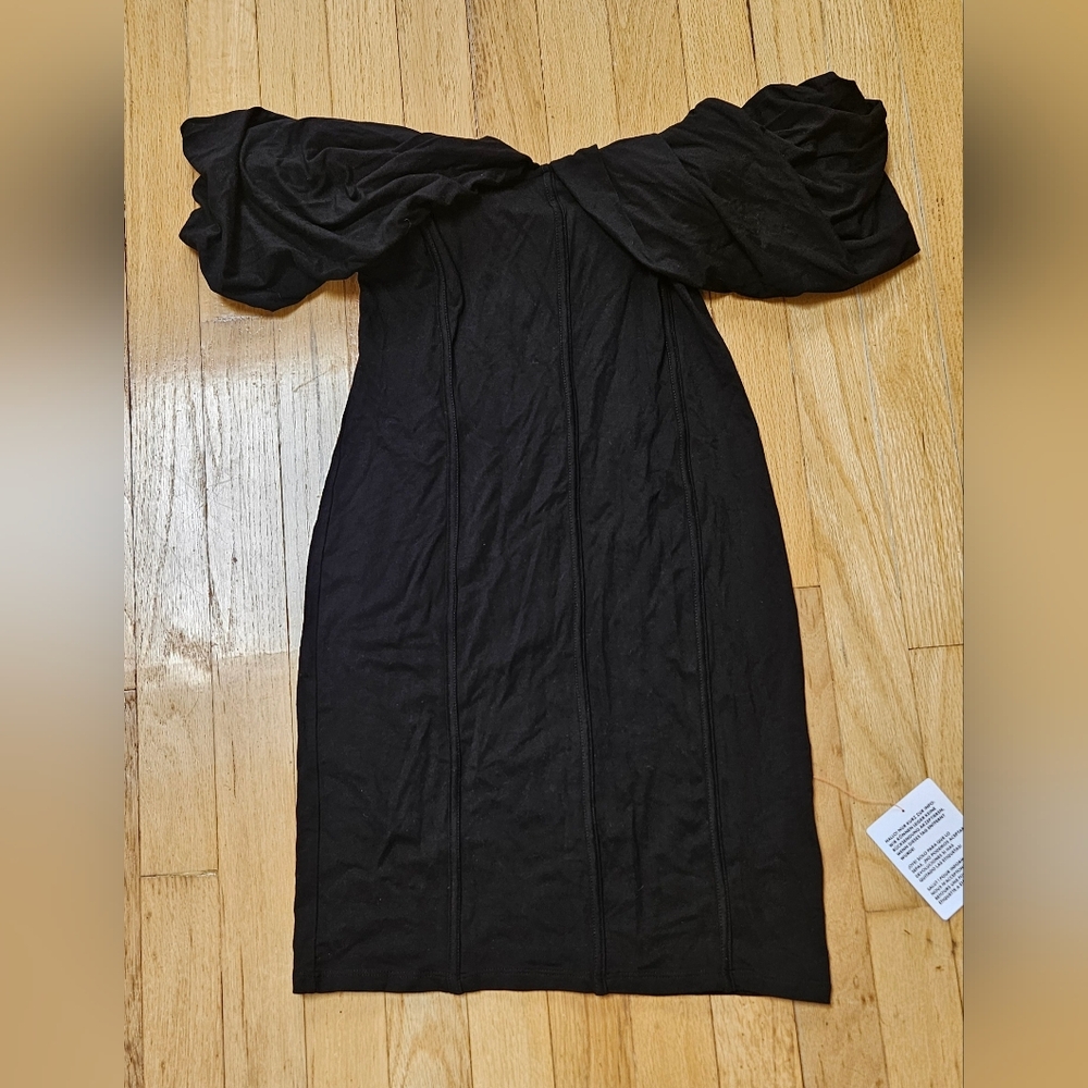 NWT ASOS Black Off-Shoulder Long Sleeve Dress